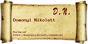 Domonyi Nikolett névjegykártya